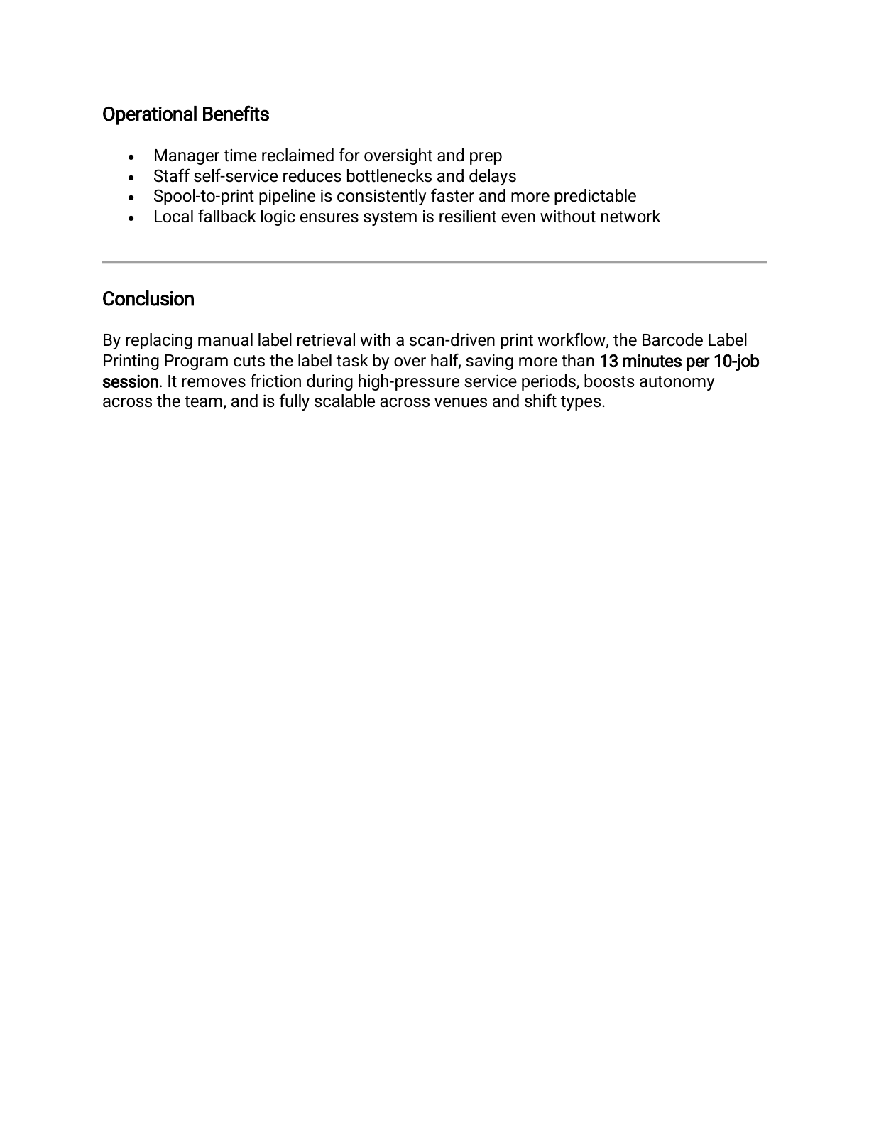 Label Workflow Operational Efficiency Report, page 2