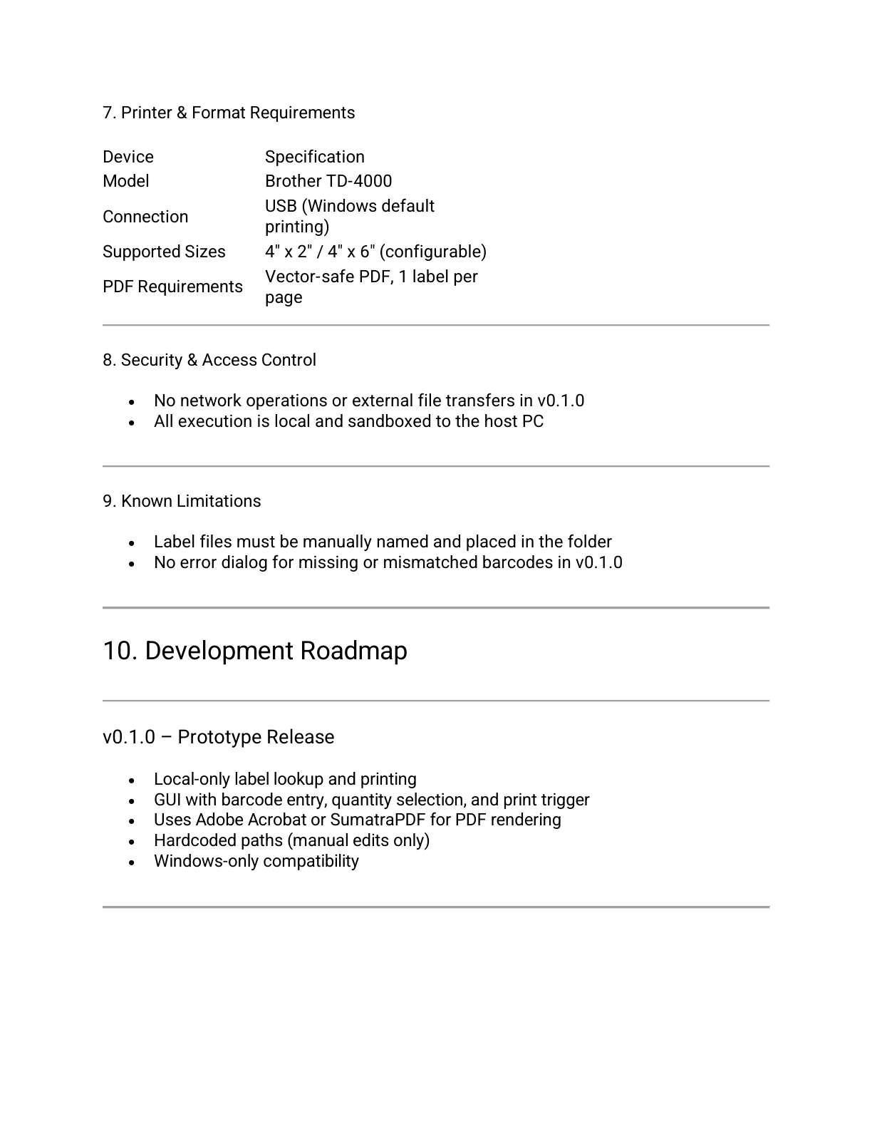 Label Program Technical Specification, page 3